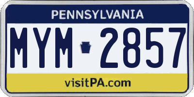 PA license plate MYM2857