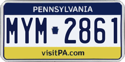 PA license plate MYM2861