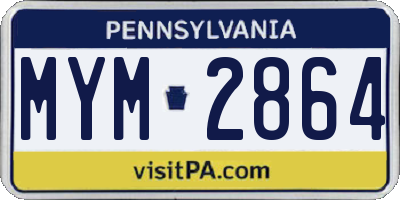 PA license plate MYM2864