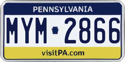 PA license plate MYM2866