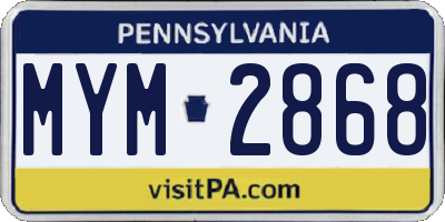 PA license plate MYM2868