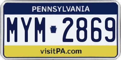 PA license plate MYM2869
