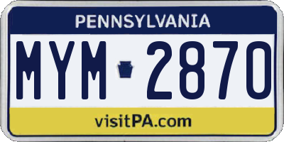 PA license plate MYM2870