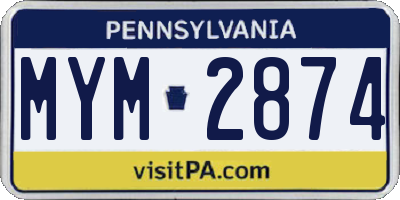PA license plate MYM2874