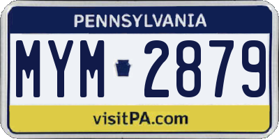 PA license plate MYM2879