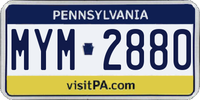PA license plate MYM2880