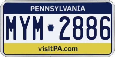 PA license plate MYM2886