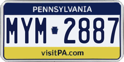PA license plate MYM2887