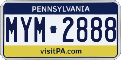 PA license plate MYM2888