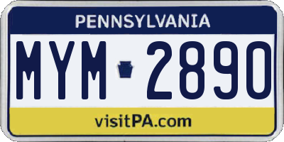 PA license plate MYM2890