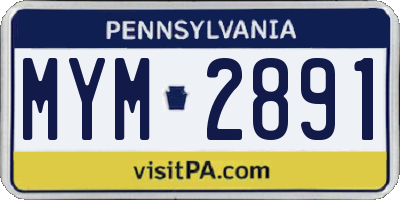 PA license plate MYM2891