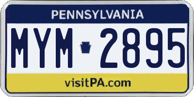 PA license plate MYM2895