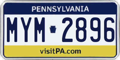 PA license plate MYM2896