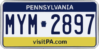 PA license plate MYM2897