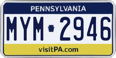 PA license plate MYM2946