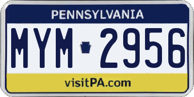 PA license plate MYM2956