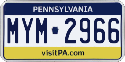 PA license plate MYM2966