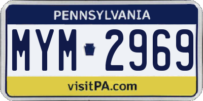 PA license plate MYM2969