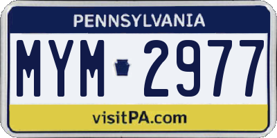 PA license plate MYM2977