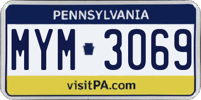PA license plate MYM3069