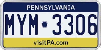 PA license plate MYM3306