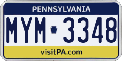 PA license plate MYM3348