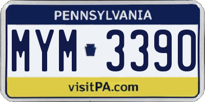 PA license plate MYM3390