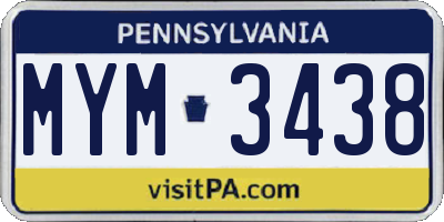 PA license plate MYM3438