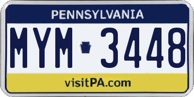 PA license plate MYM3448