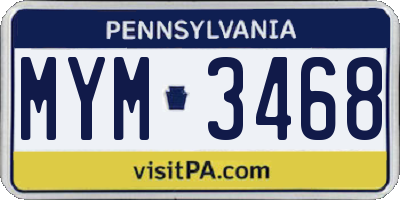 PA license plate MYM3468