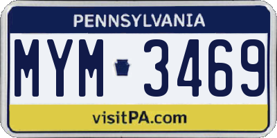 PA license plate MYM3469