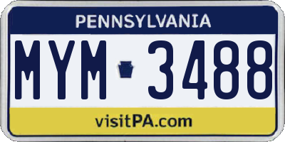 PA license plate MYM3488