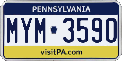 PA license plate MYM3590