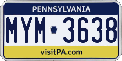 PA license plate MYM3638