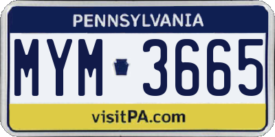 PA license plate MYM3665
