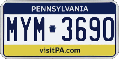 PA license plate MYM3690