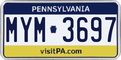 PA license plate MYM3697