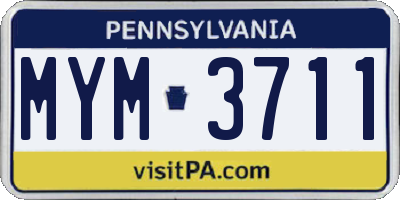 PA license plate MYM3711