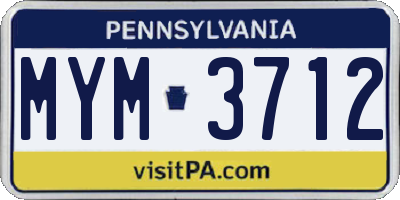 PA license plate MYM3712