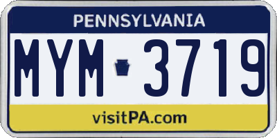 PA license plate MYM3719