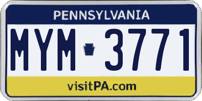 PA license plate MYM3771