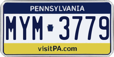 PA license plate MYM3779