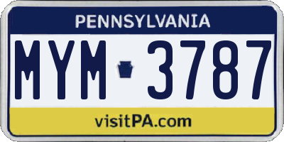 PA license plate MYM3787