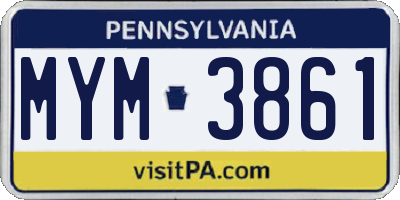 PA license plate MYM3861