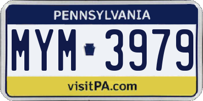 PA license plate MYM3979