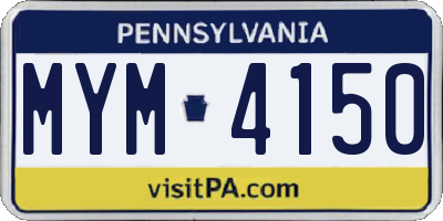 PA license plate MYM4150