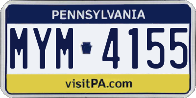 PA license plate MYM4155
