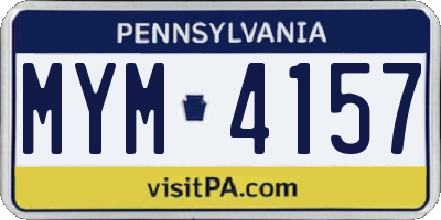 PA license plate MYM4157