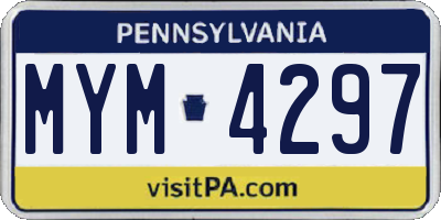 PA license plate MYM4297