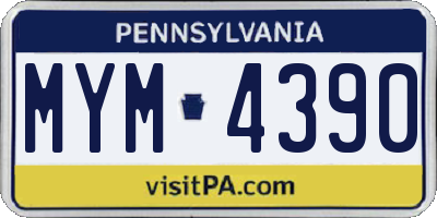 PA license plate MYM4390